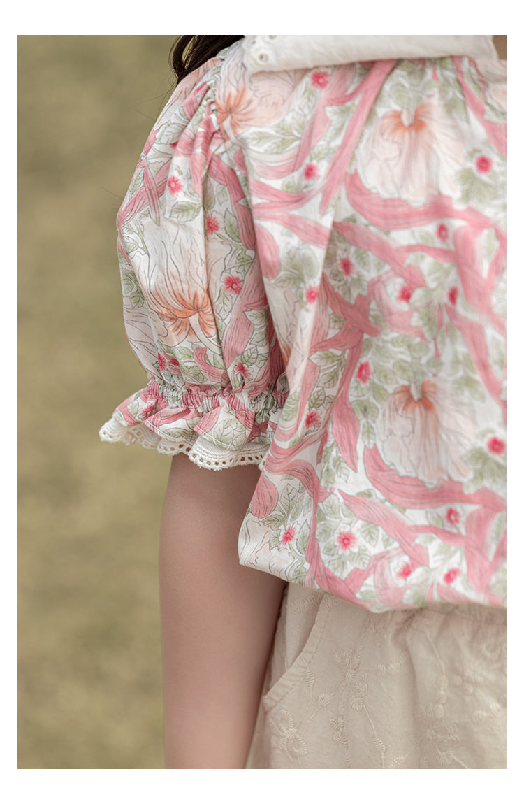 חליפה אביבית ורודה - 100% כותנה