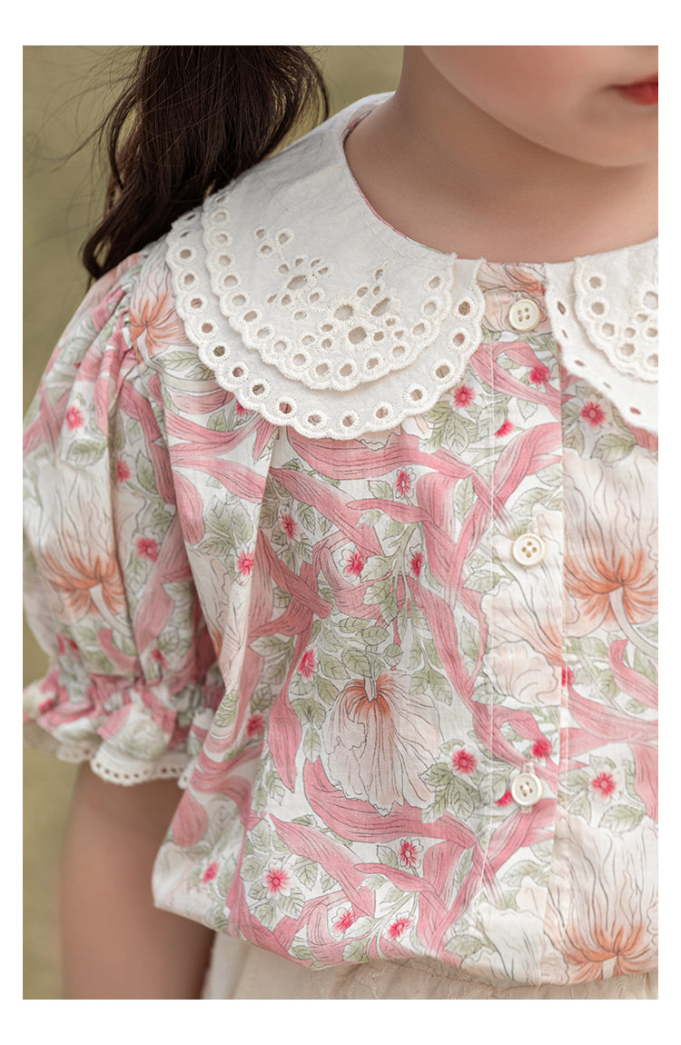 חליפה אביבית ורודה - 100% כותנה