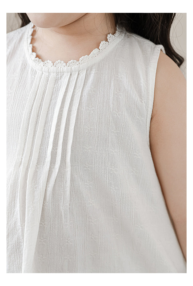 שמלה לבנה ז׳קרד - 100% כותנה
