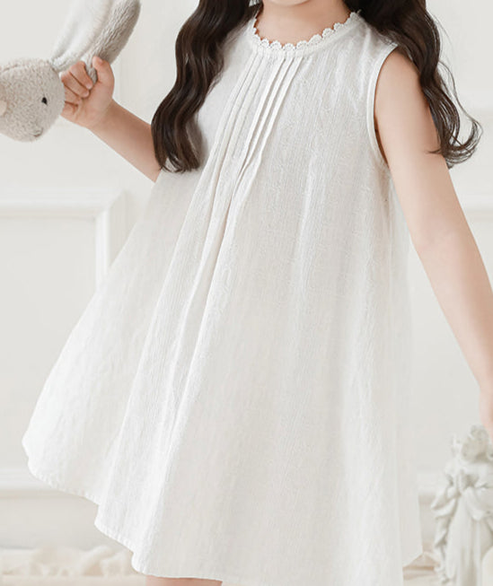 שמלה לבנה ז׳קרד - 100% כותנה