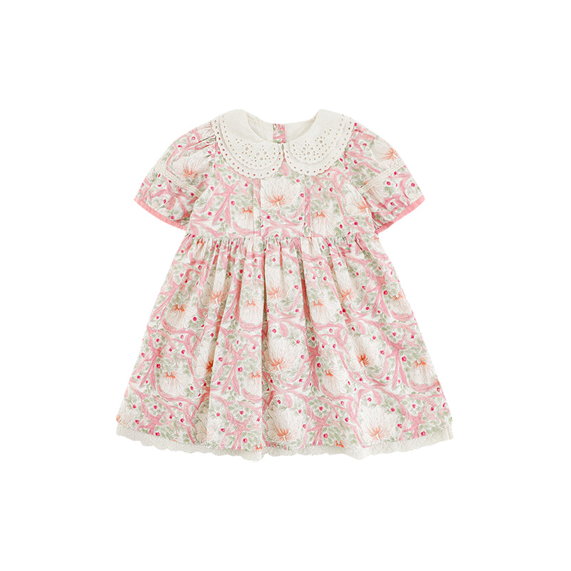 שמלה אביבית ורודה - 100% כותנה