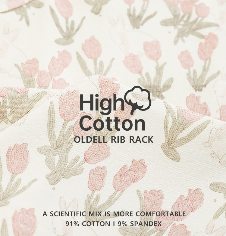 גופייה עם הדפס ארנבים וכפתורים - 100% כותנה