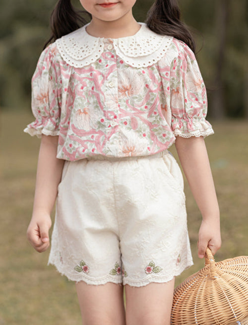 חליפה אביבית ורודה - 100% כותנה